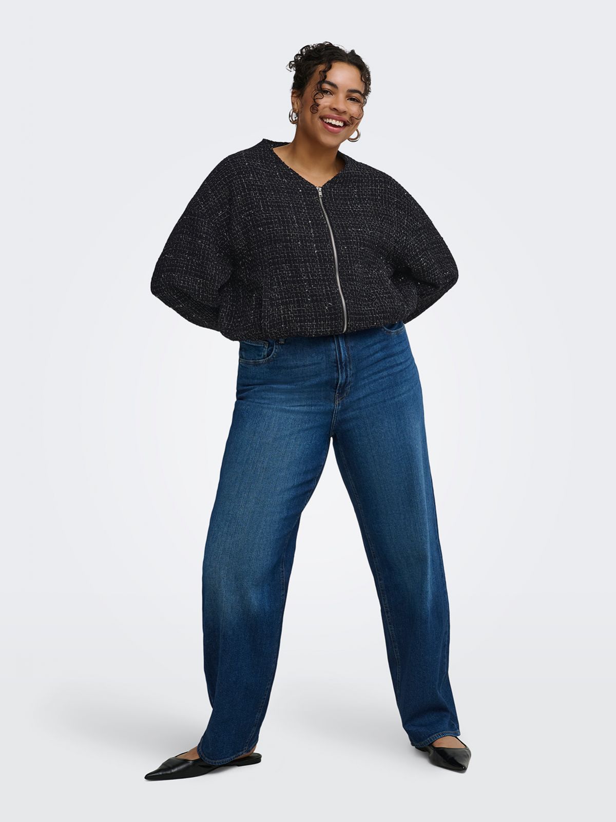 Caramaya boucle glitter bomber