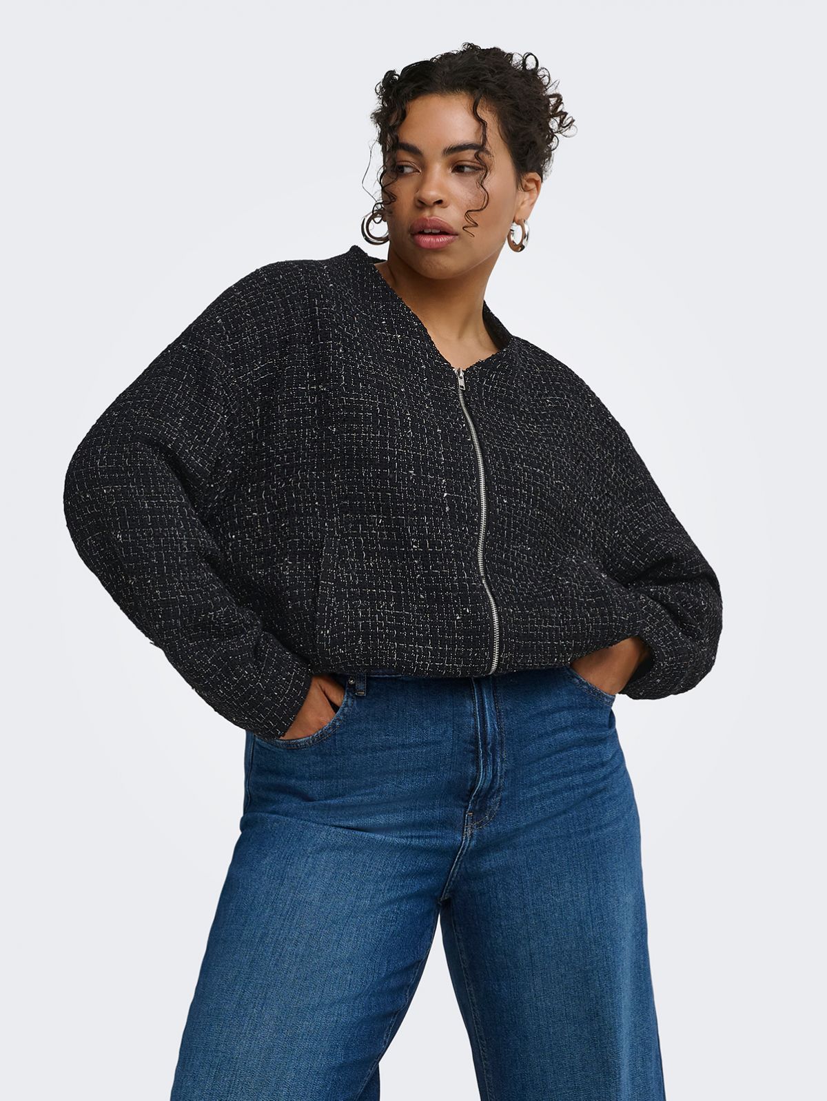 Caramaya boucle glitter bomber