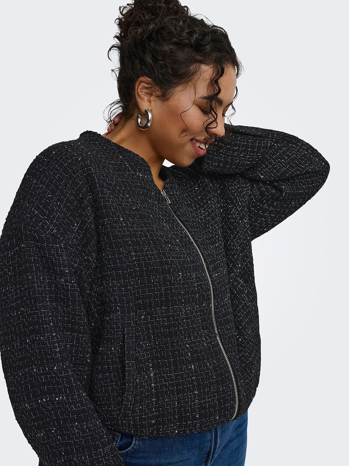 Caramaya boucle glitter bomber