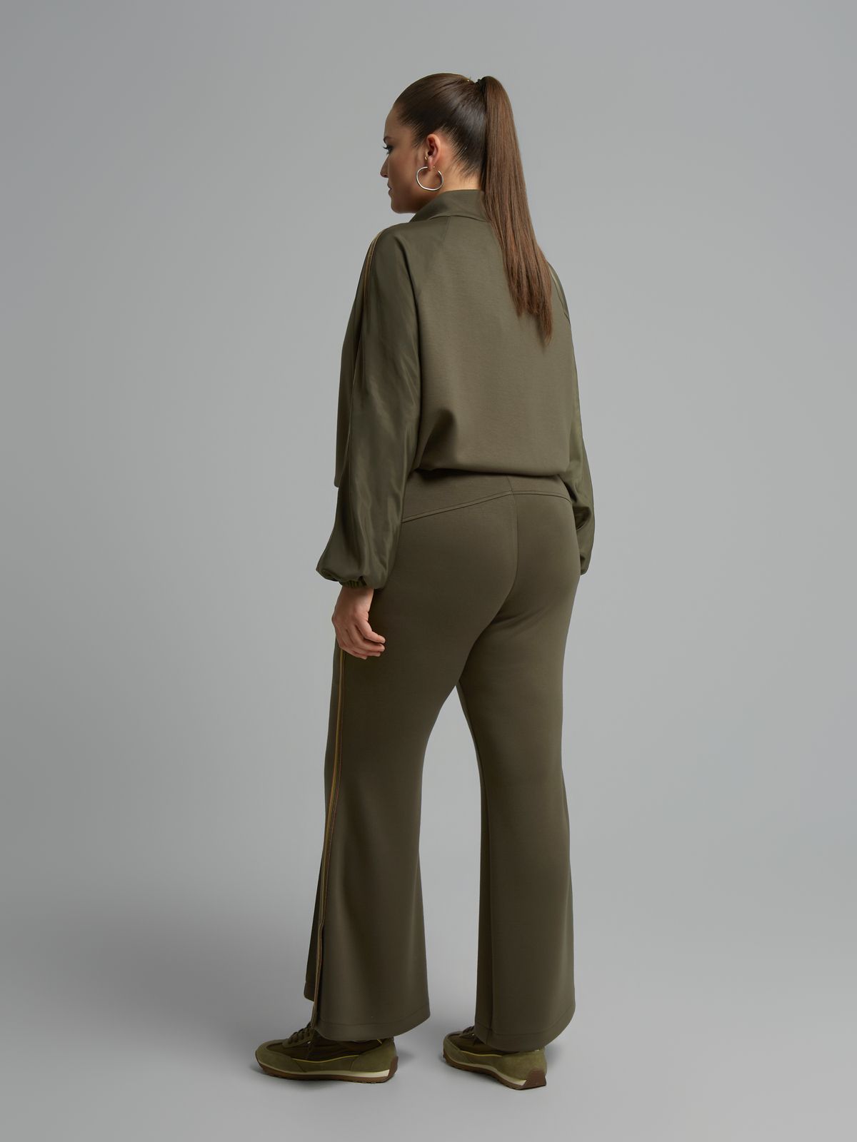 Bootcut trousers with contrast side stripes