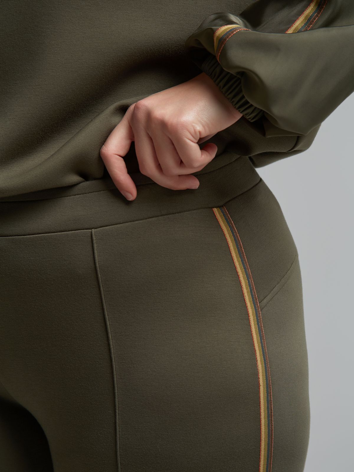 Bootcut trousers with contrast side stripes