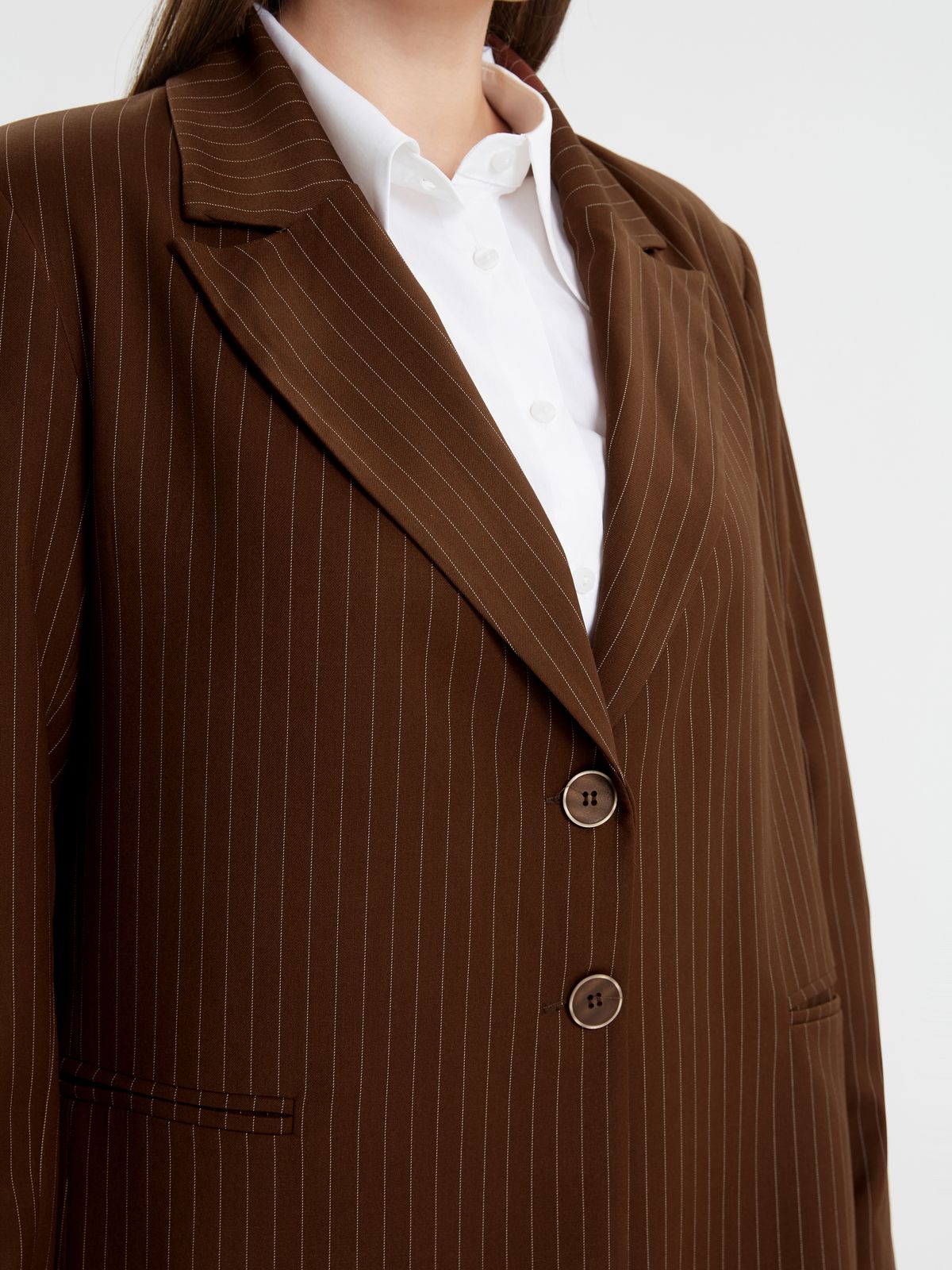 Brown pinstripe blazer