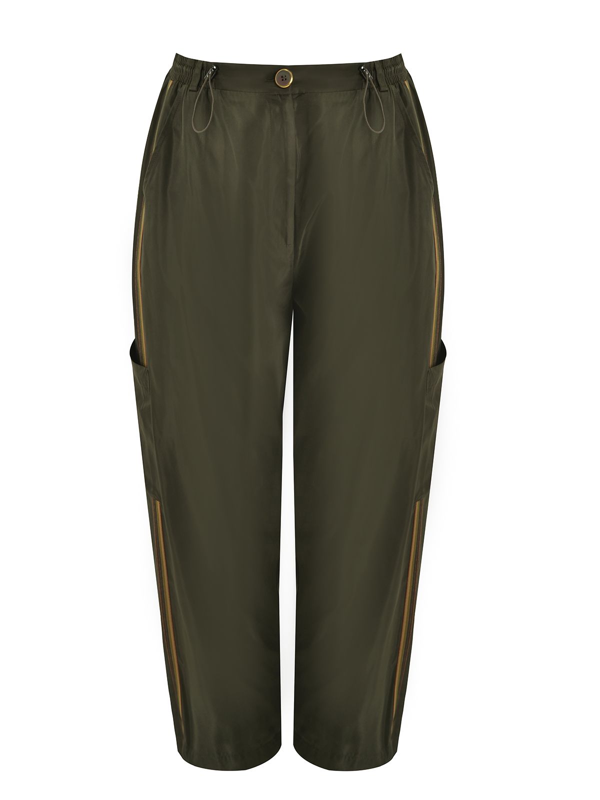 Mat Fashion Cargo παντελόνι με contrast πλαϊνές ρίγες Πρασινο