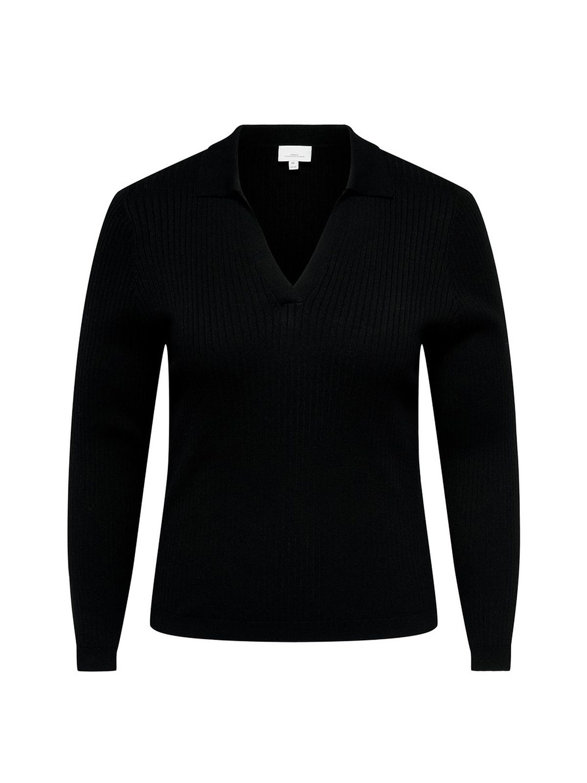 Only Carmakoma Carkaya long-sleeve polo knit Black