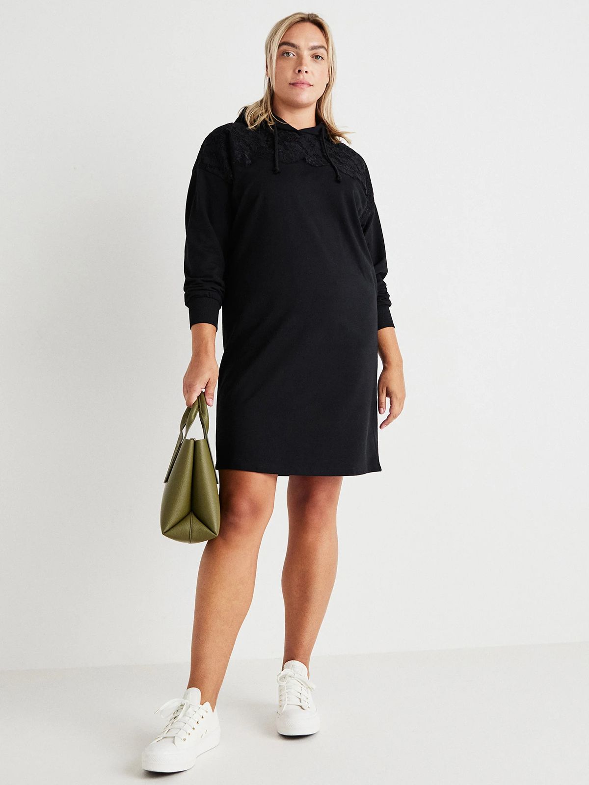 Carlizzy lace hood sweat dress