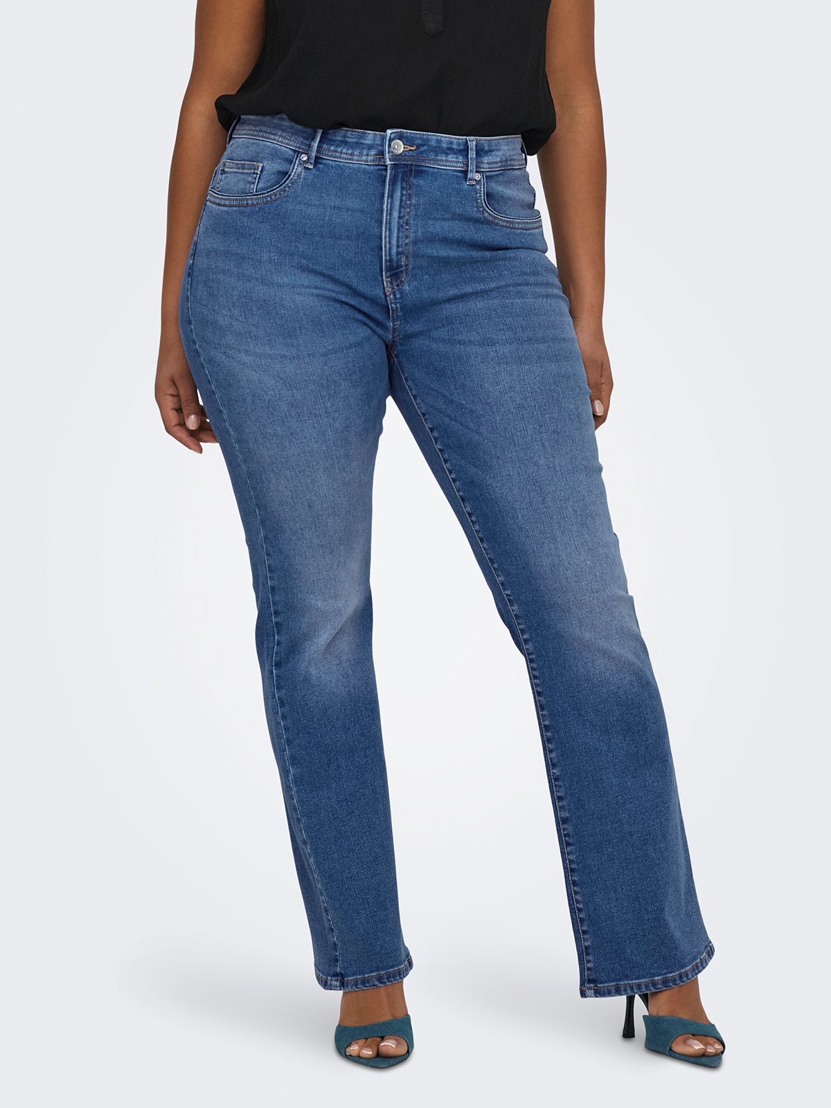 Carsally mid waist flared fit jeans