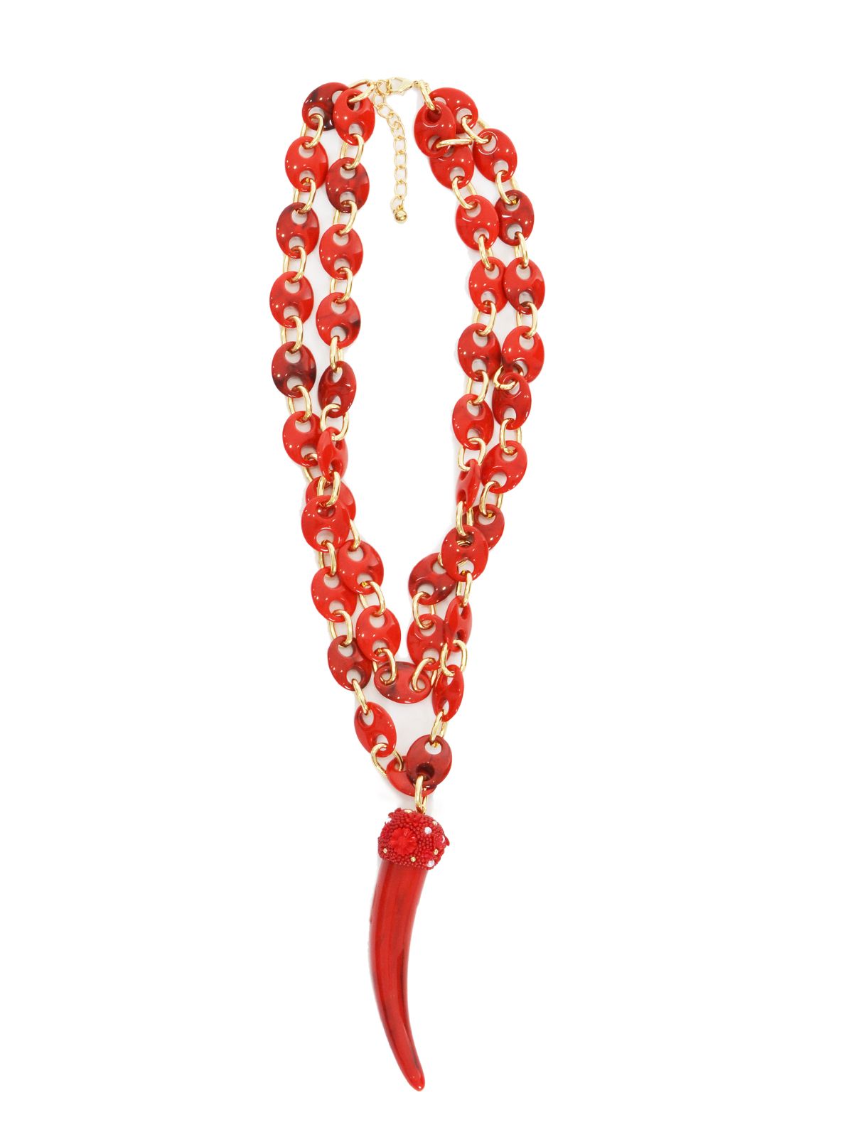 Chain necklace with horn pendant