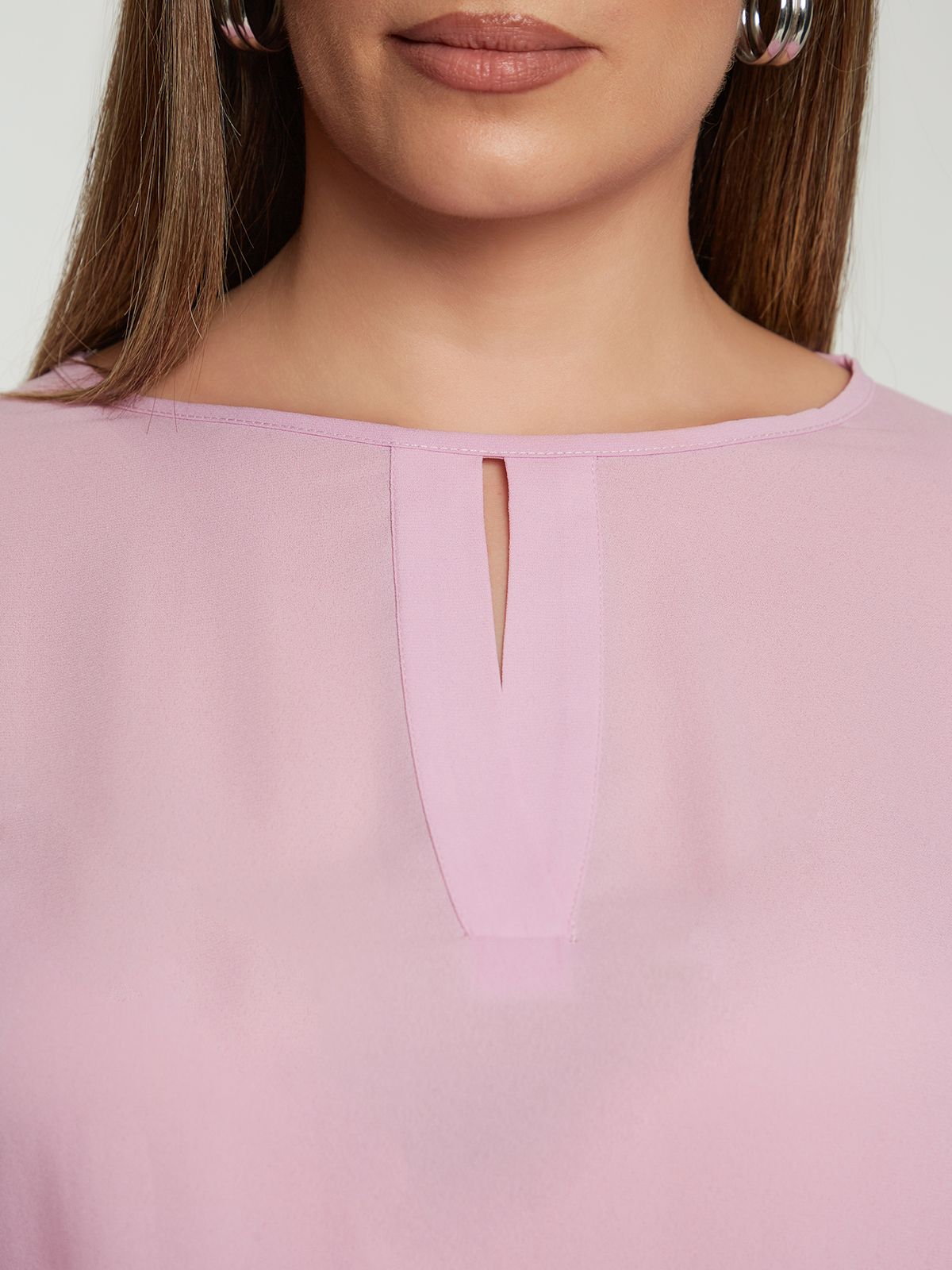 Chiffon blouse with subtle keyhole design