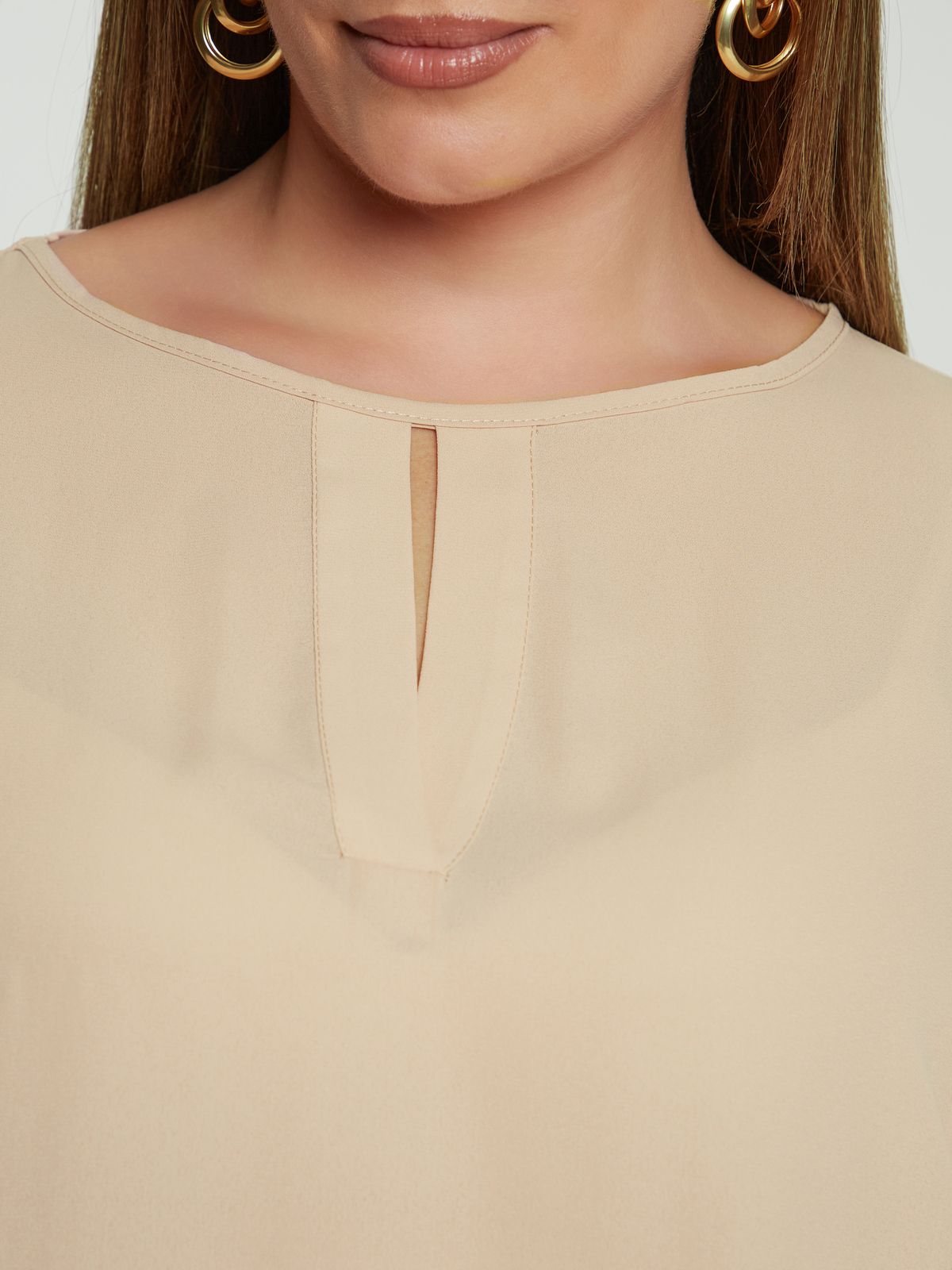 Chiffon blouse with subtle keyhole design