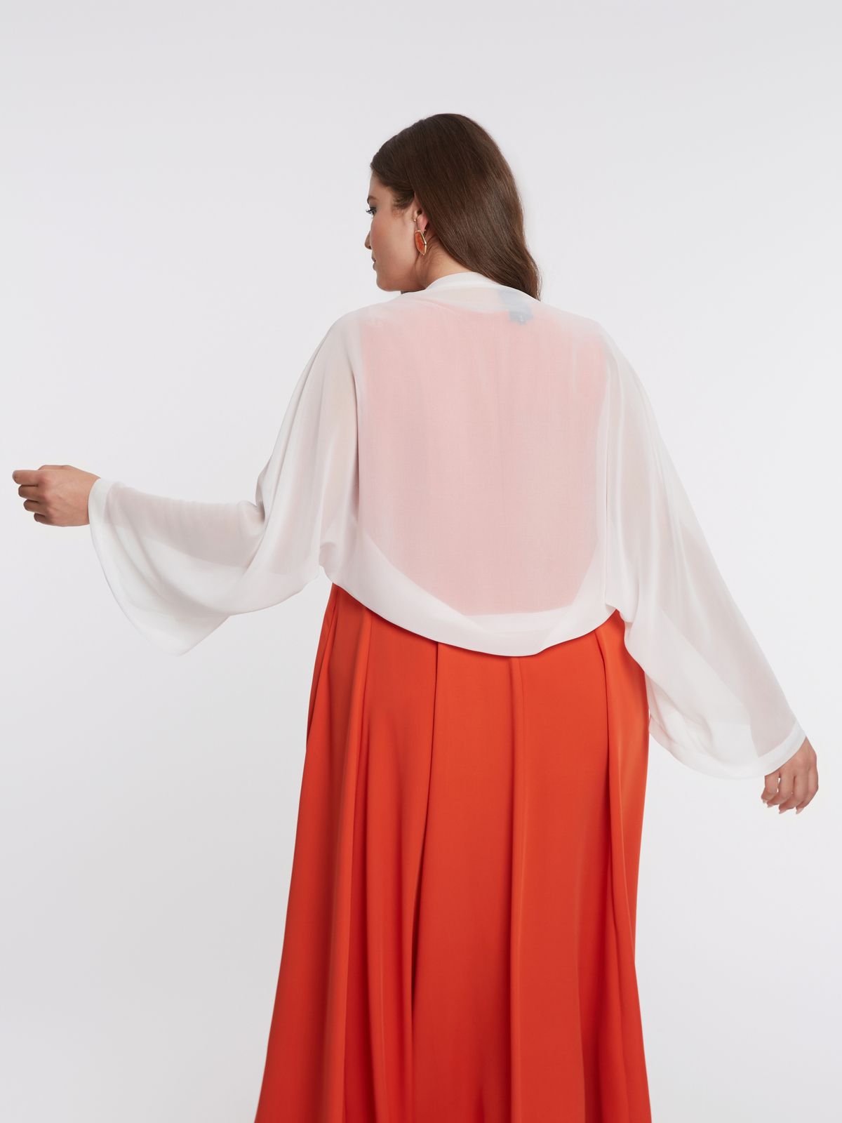 Chiffon bolero with flowing sleeves