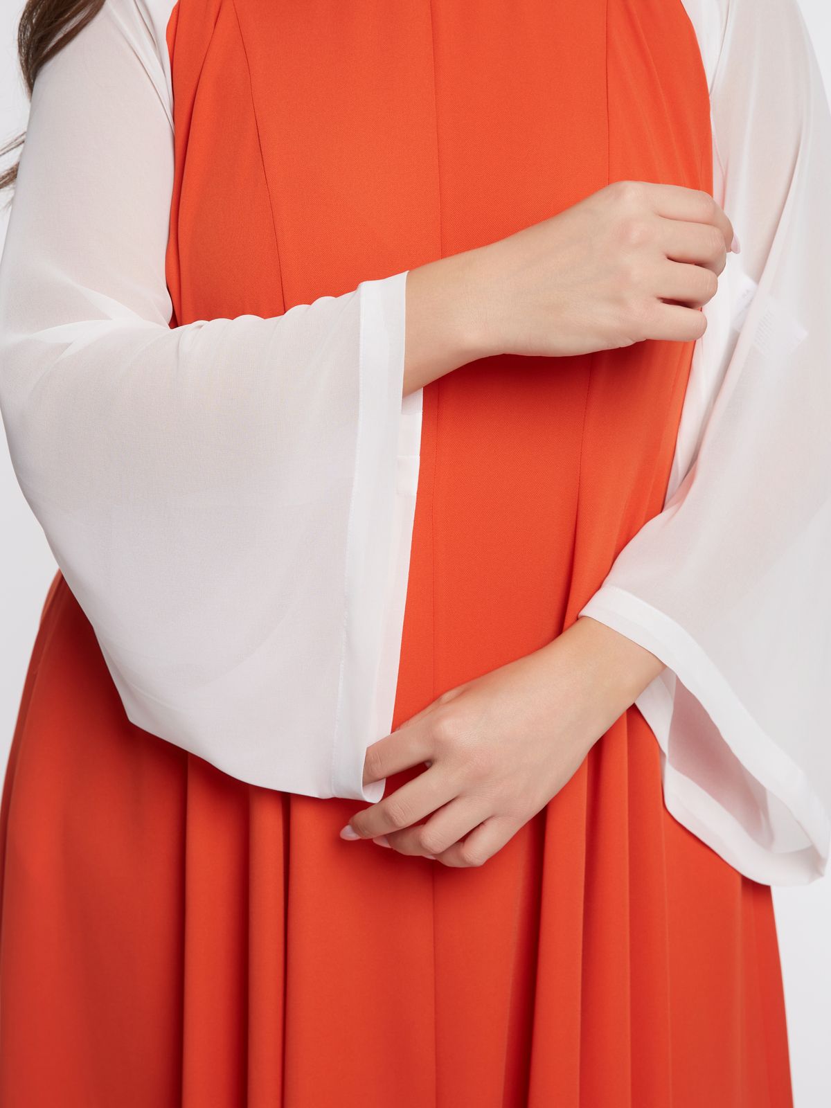 Chiffon bolero with flowing sleeves