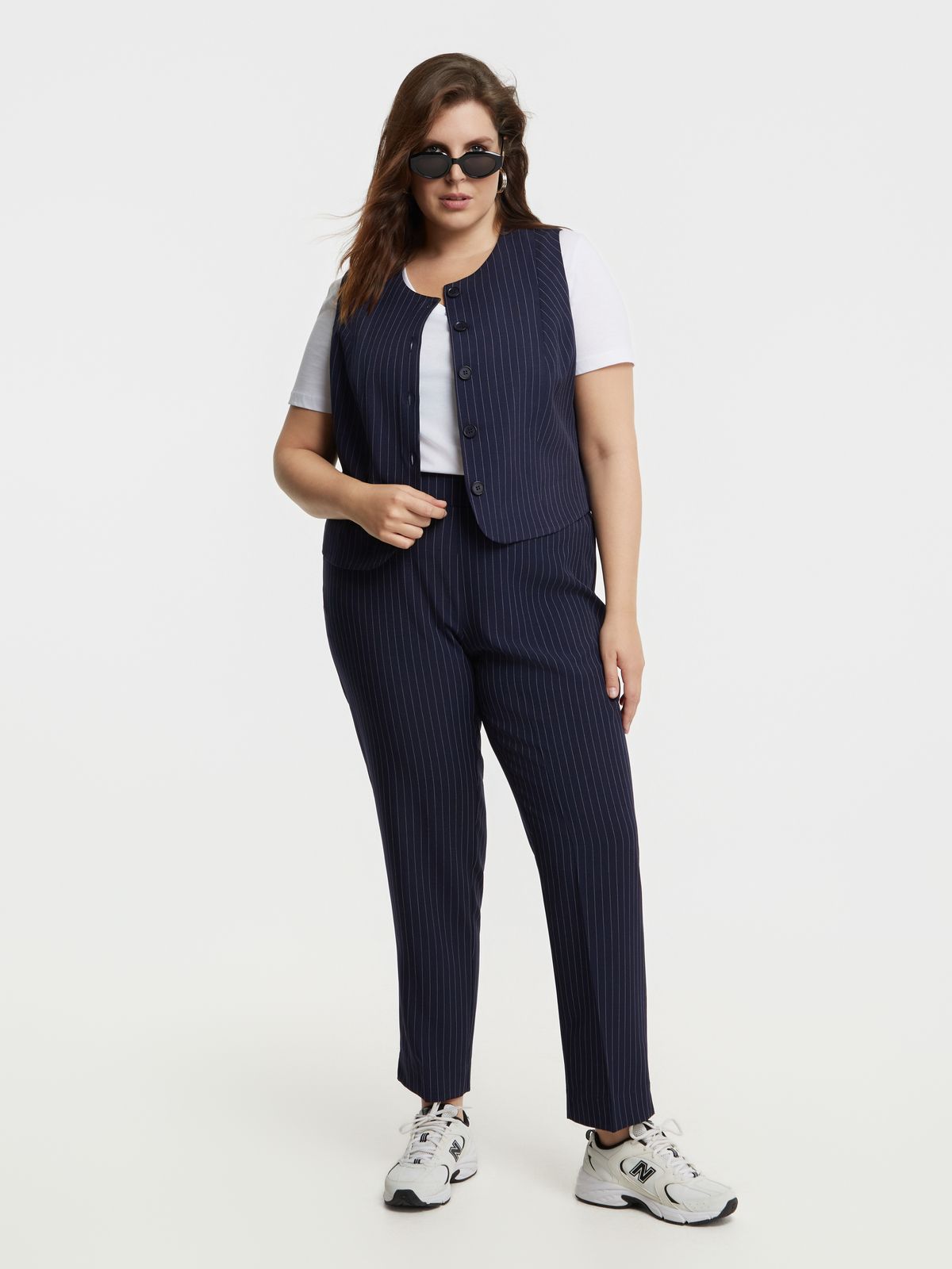Cigarette pinstripe pants