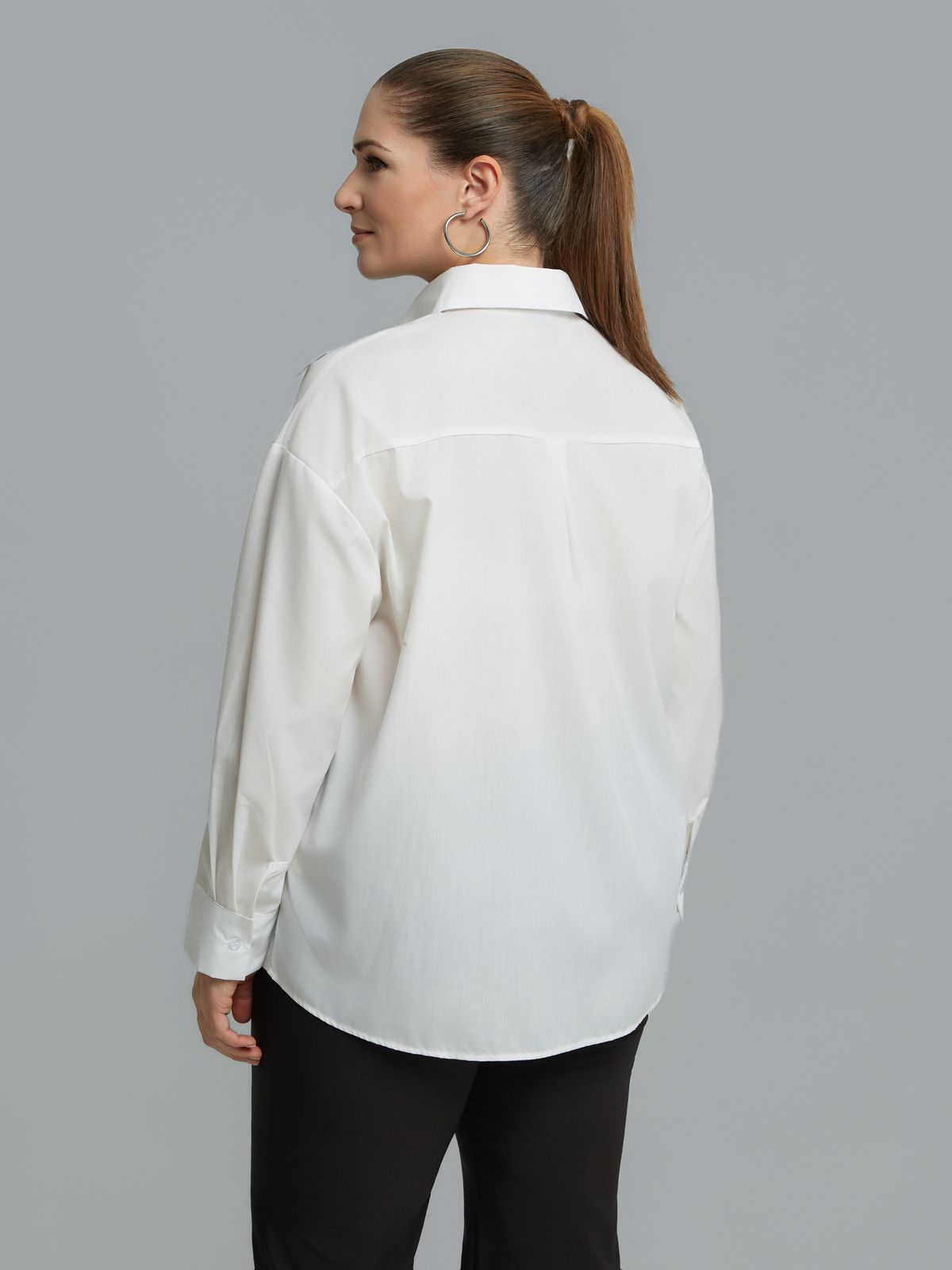 Cotton-blend shirt with circular embellishments