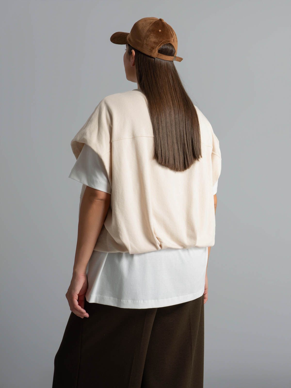 Cotton-blend sleeveless zip sweat jacket