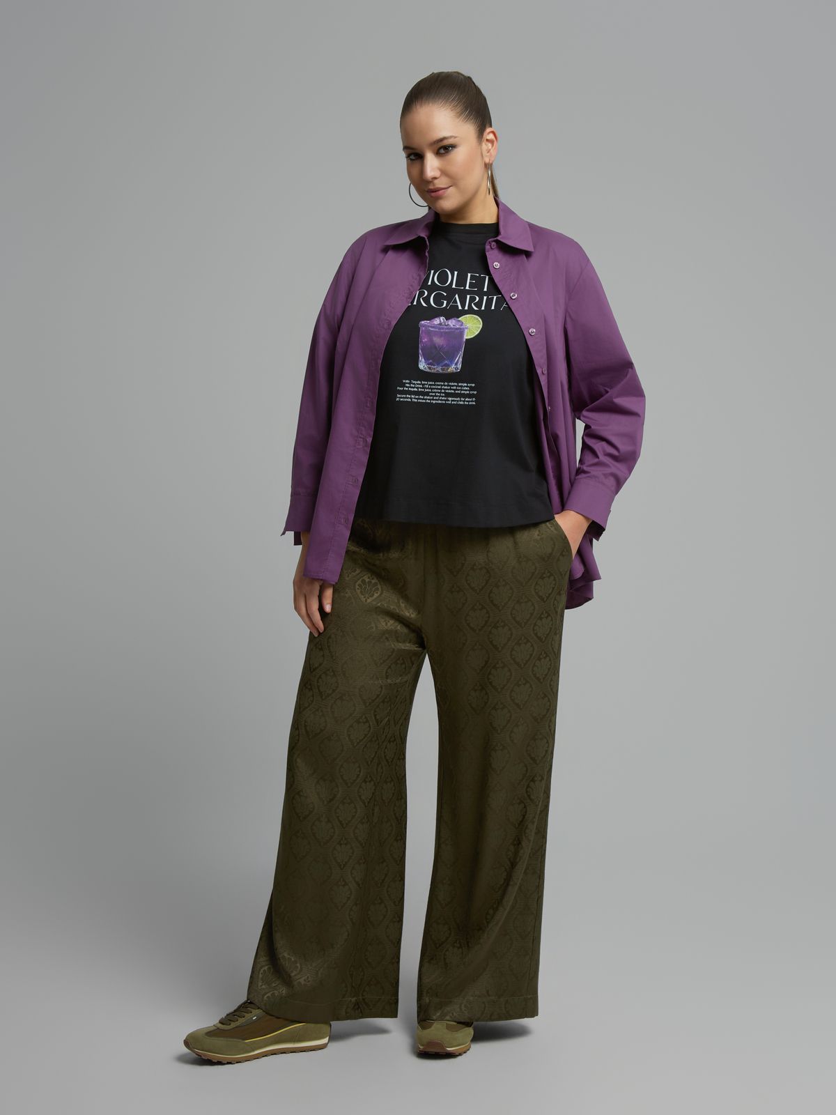 Βαμβακερό t-shirt με στάμπα Violet Margarita
