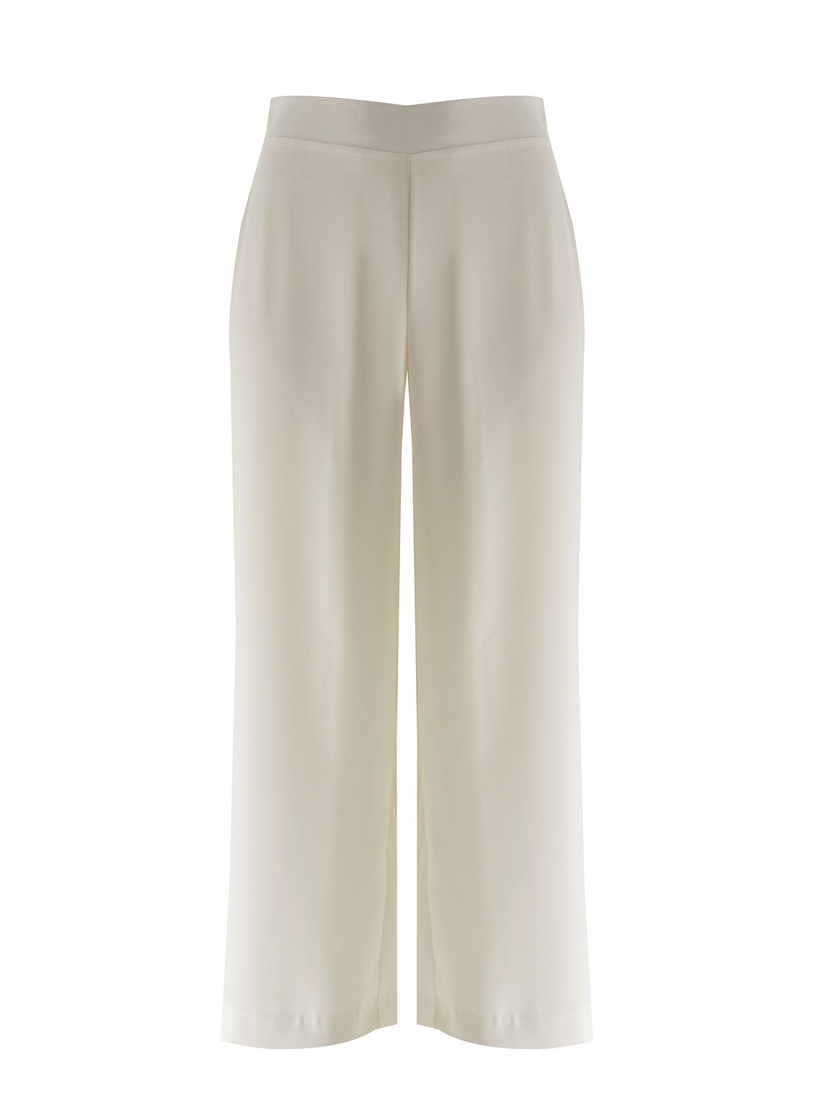 Cream wide-leg trousers
