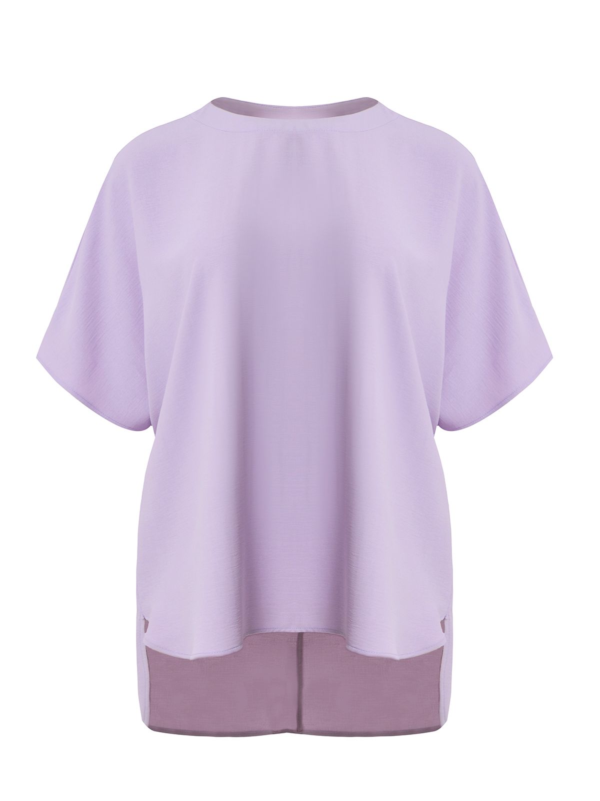 Crepe blouse with dipped back