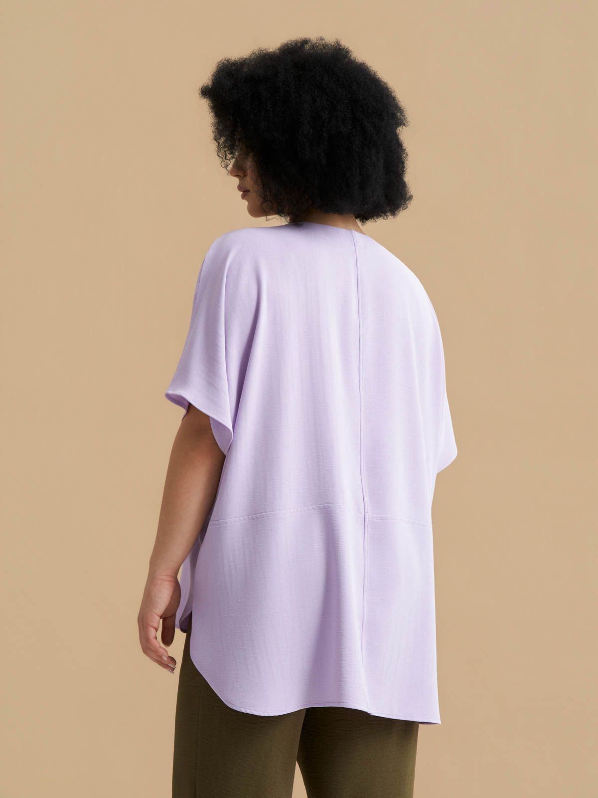 Crepe blouse with dipped back