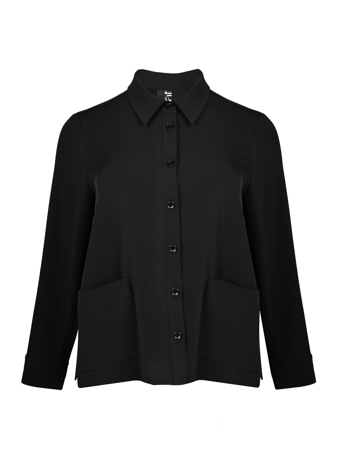 Mat Fashion Crepe buttoned jacket Black