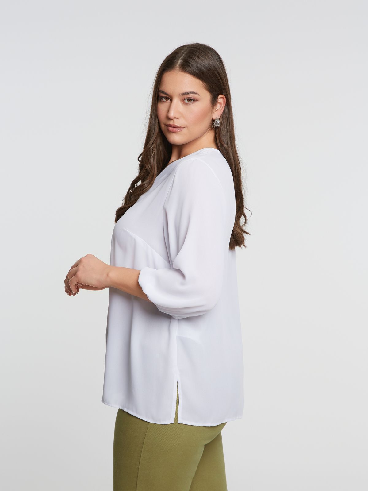 Crepe V-neck blouse