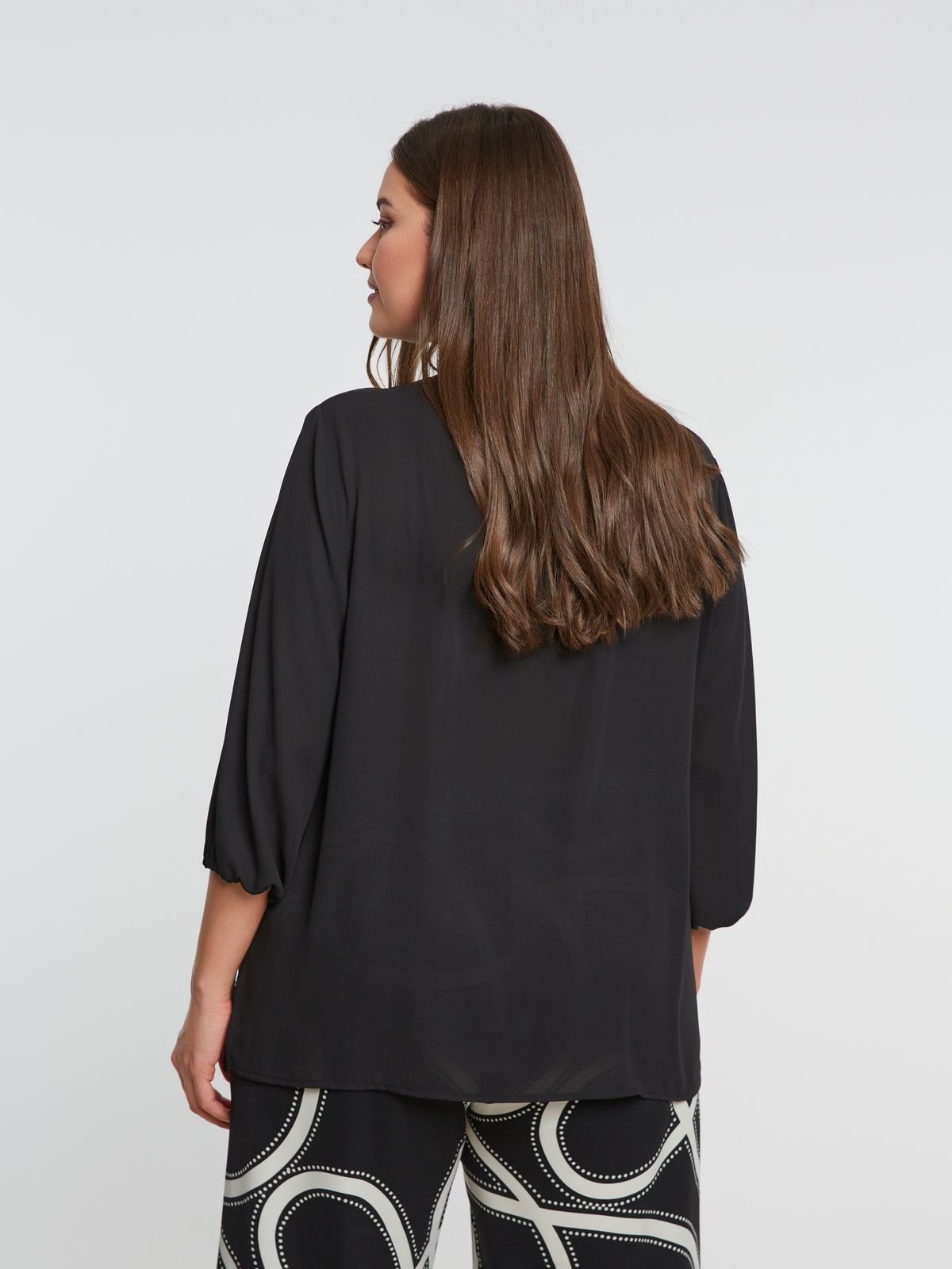Crepe V-neck blouse
