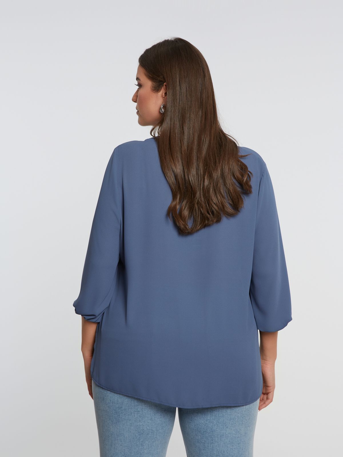 Crepe V-neck blouse