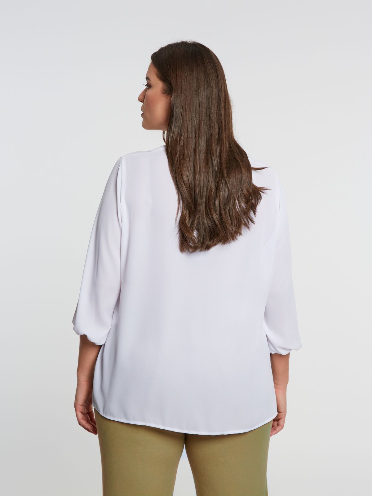 Crepe V-neck blouse