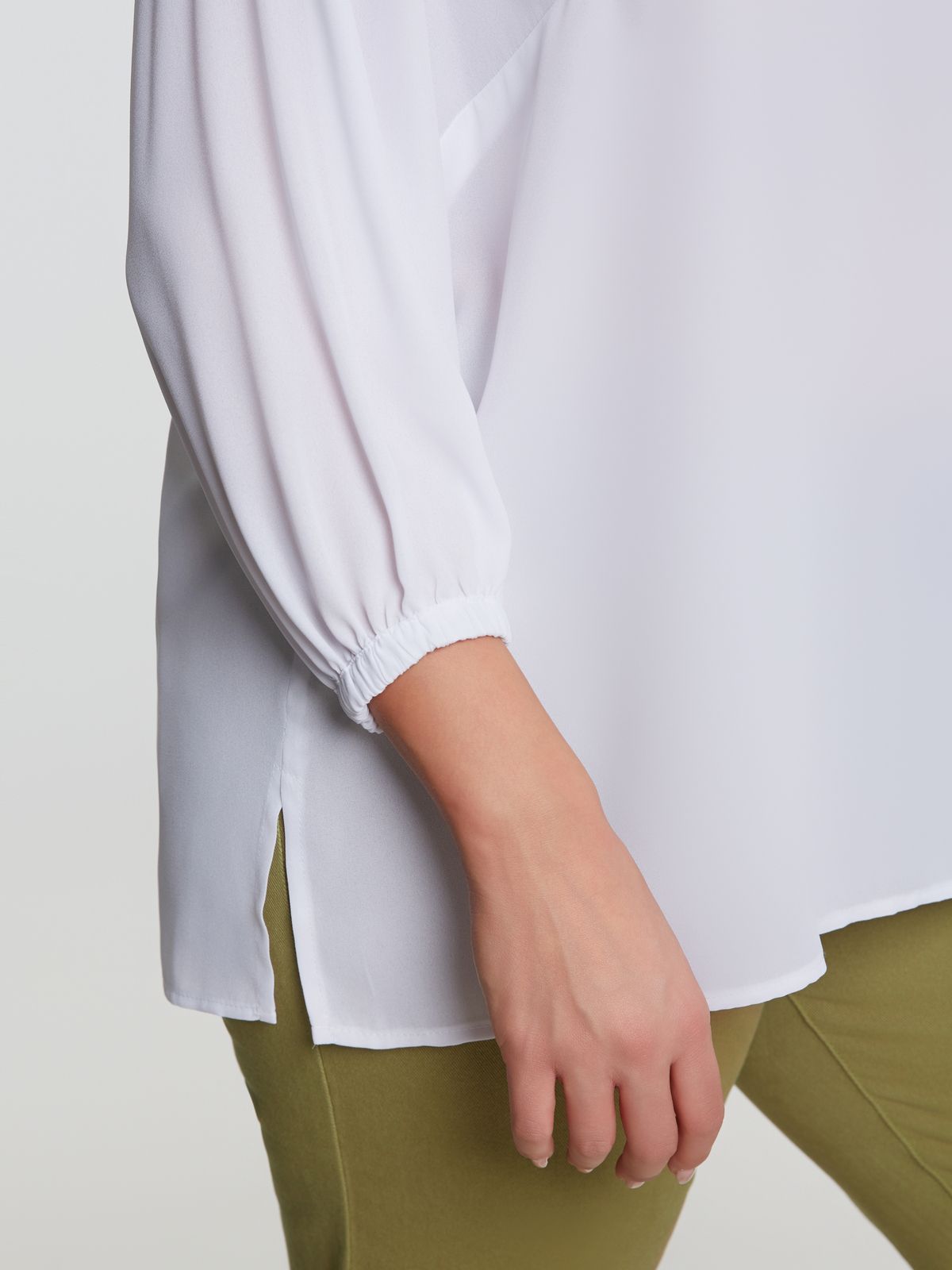 Crepe V-neck blouse
