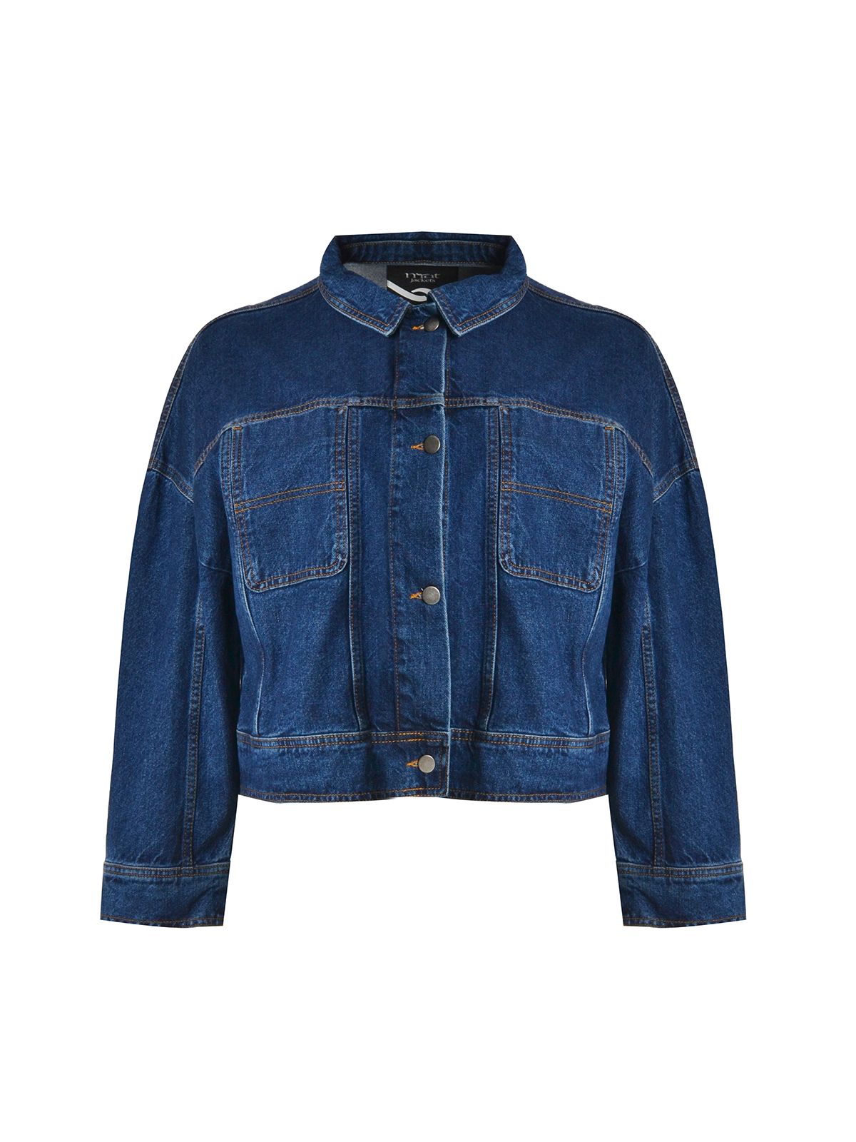 Cropped denim jacket with utility pockets