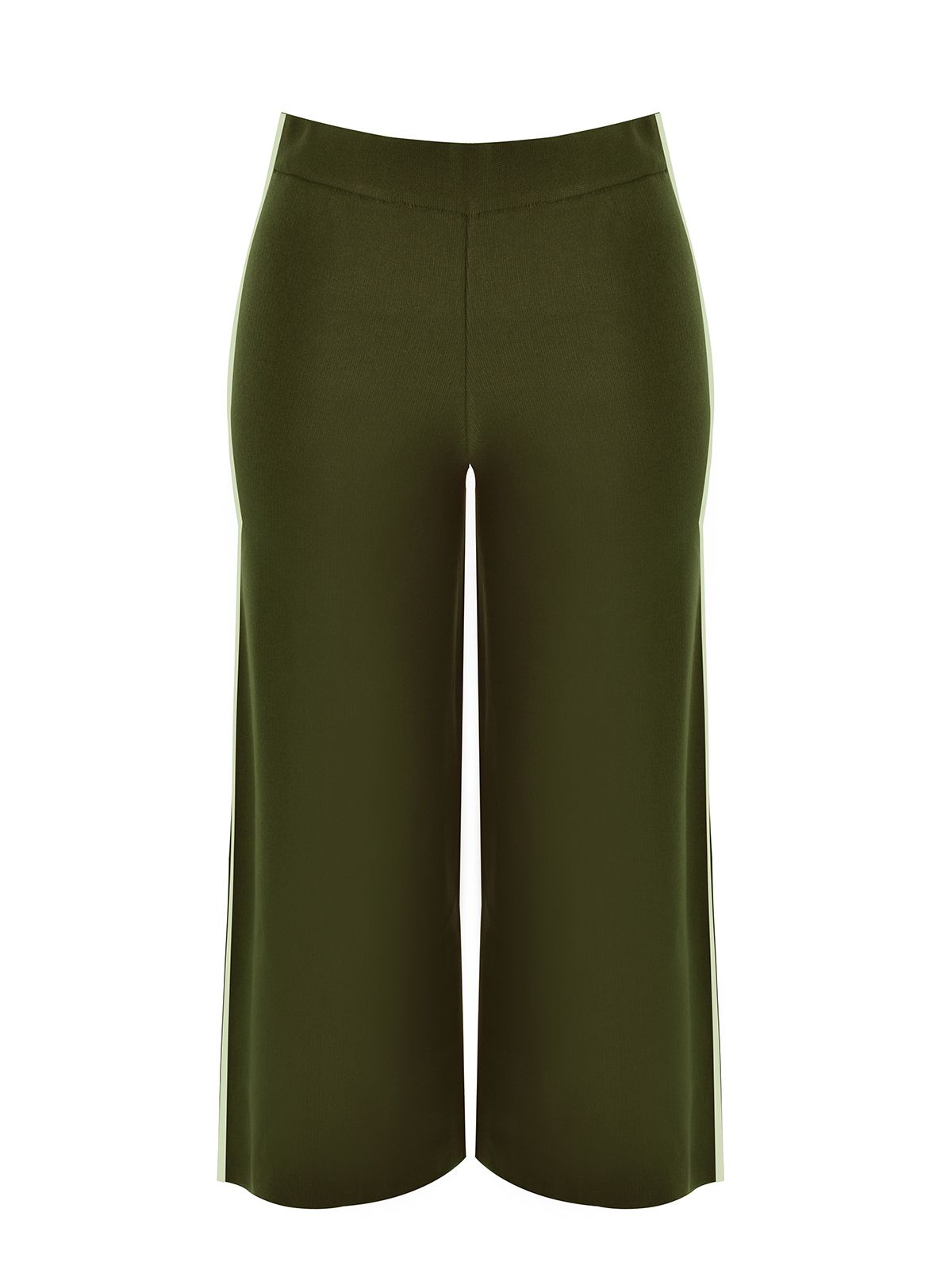 Mat Fashion Cropped knit trousers with contrast details Green