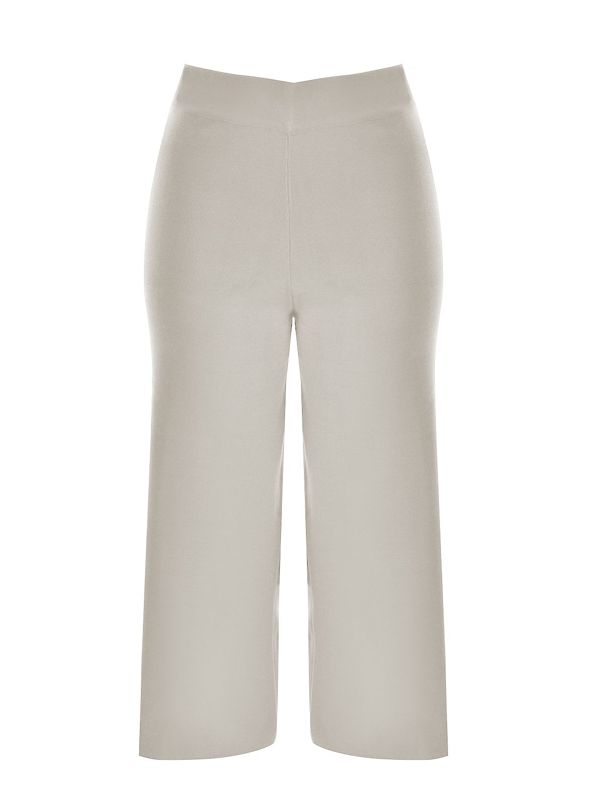 Mat Fashion Πλεκτή cropped παντελόνα Λευκο