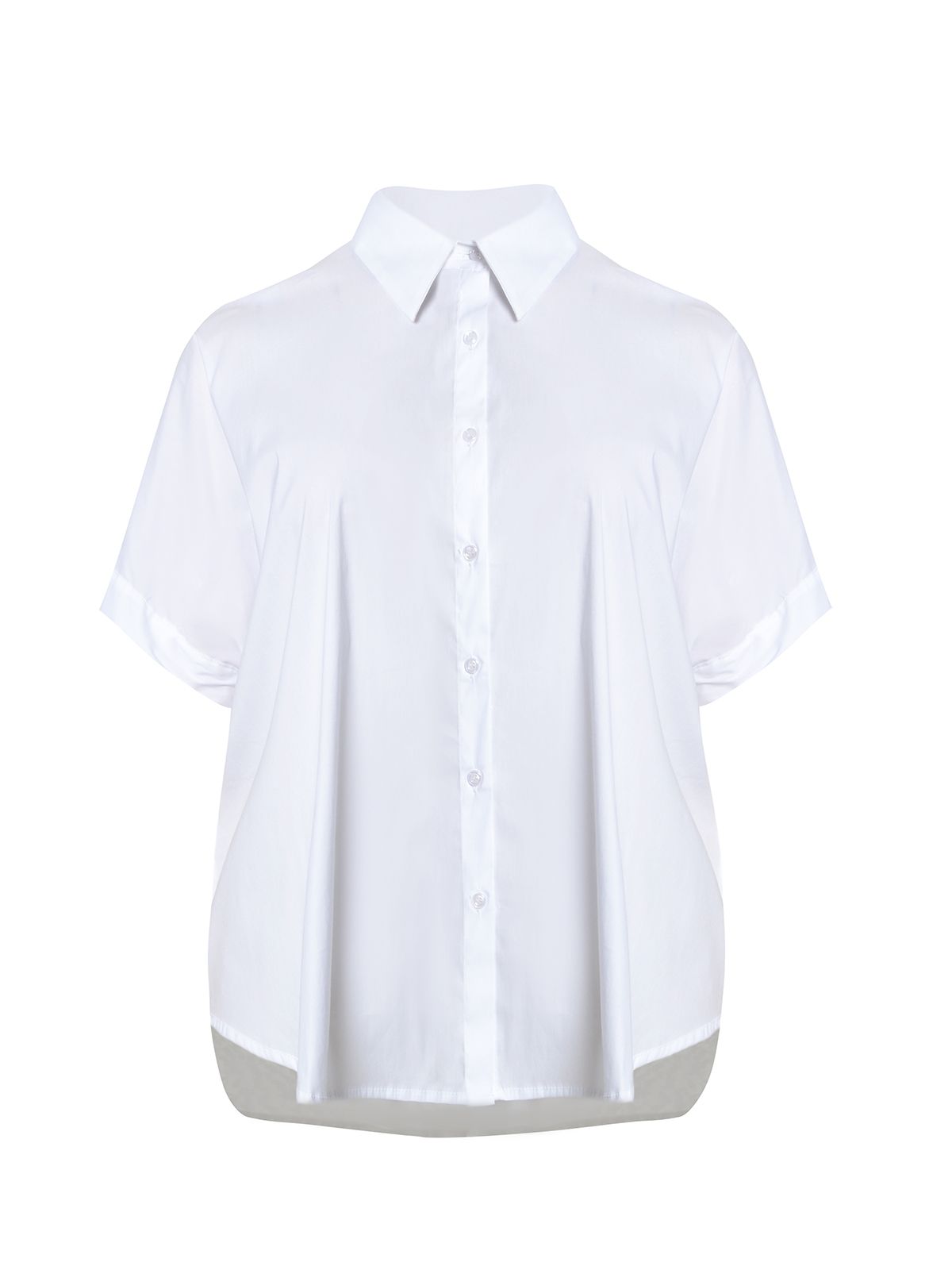 Curved hem poplin shirt