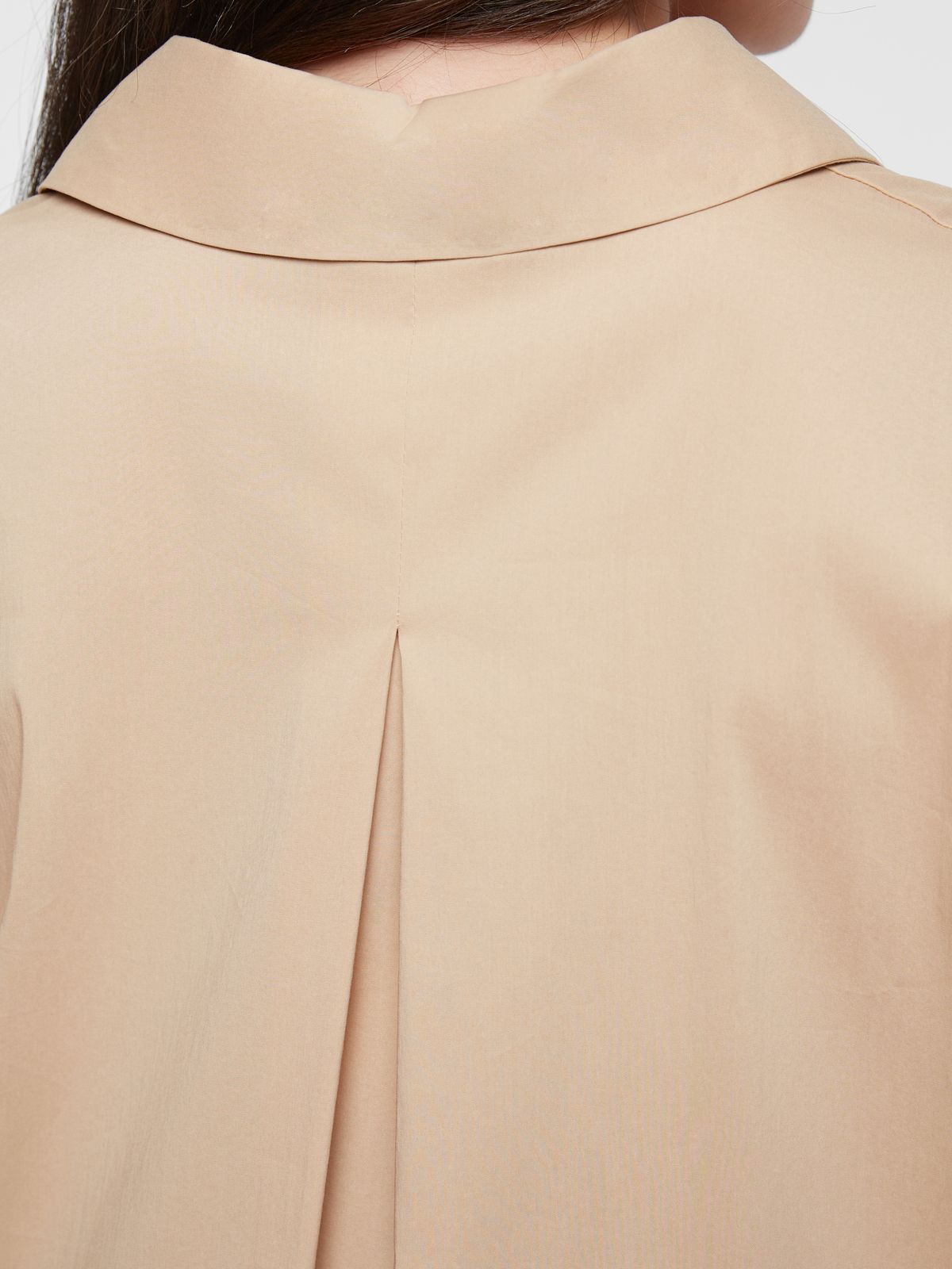 Curved hem poplin shirt