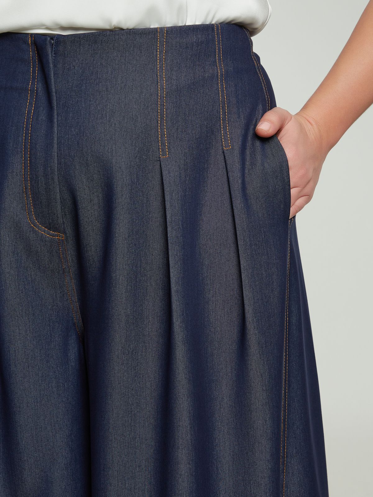 Denim palazzo pants