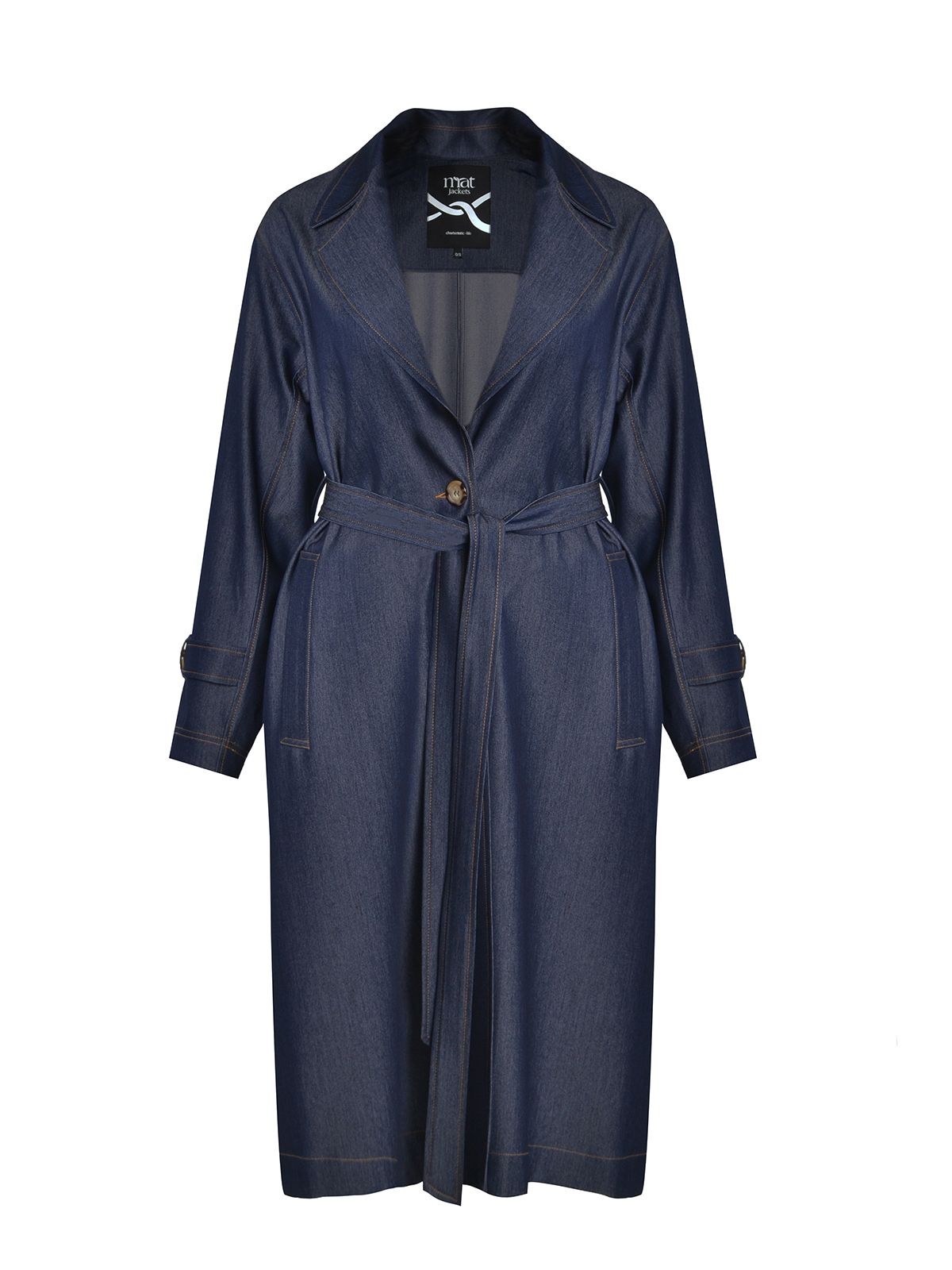 Denim trench coat
