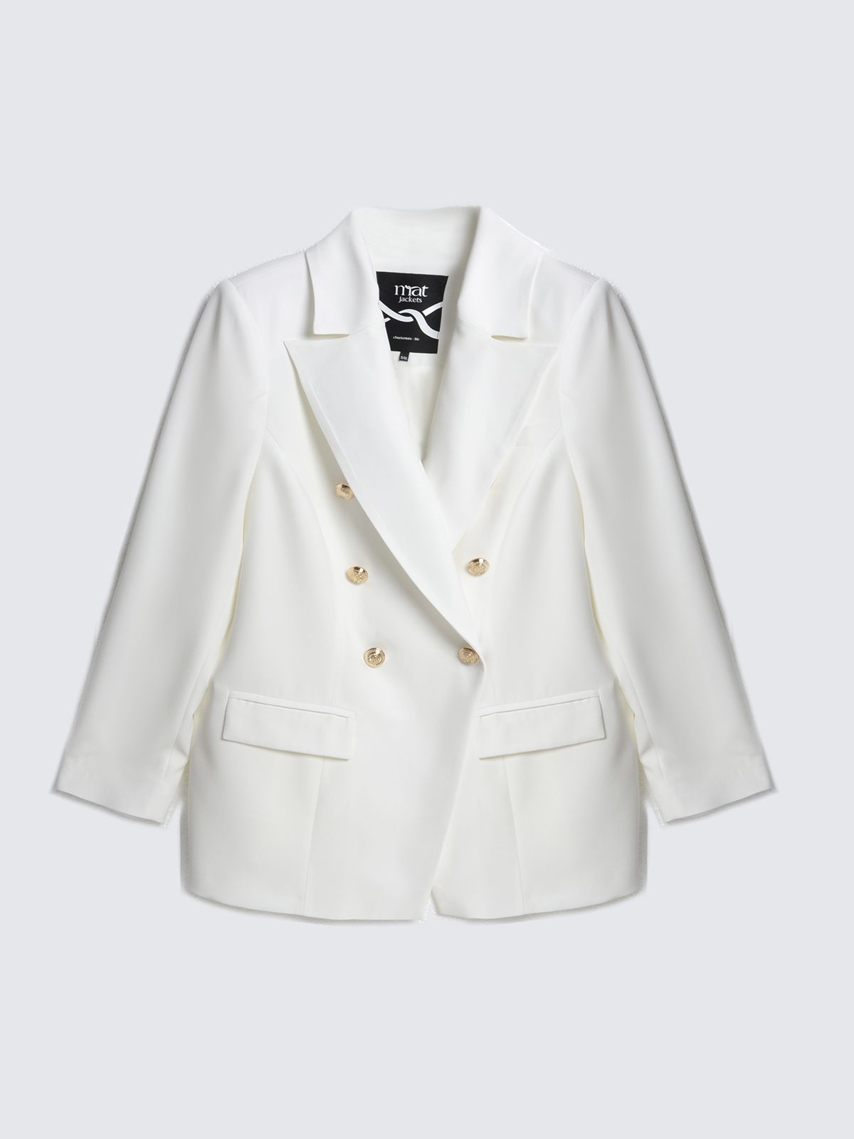 Double-breasted blazer with gold buttons