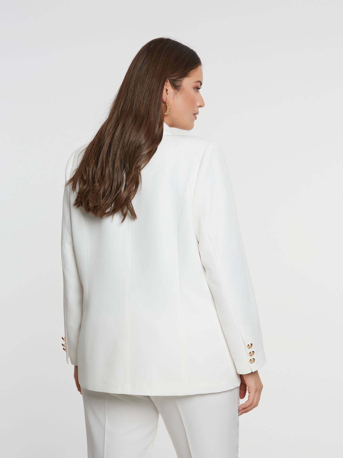 Double-breasted blazer with gold buttons