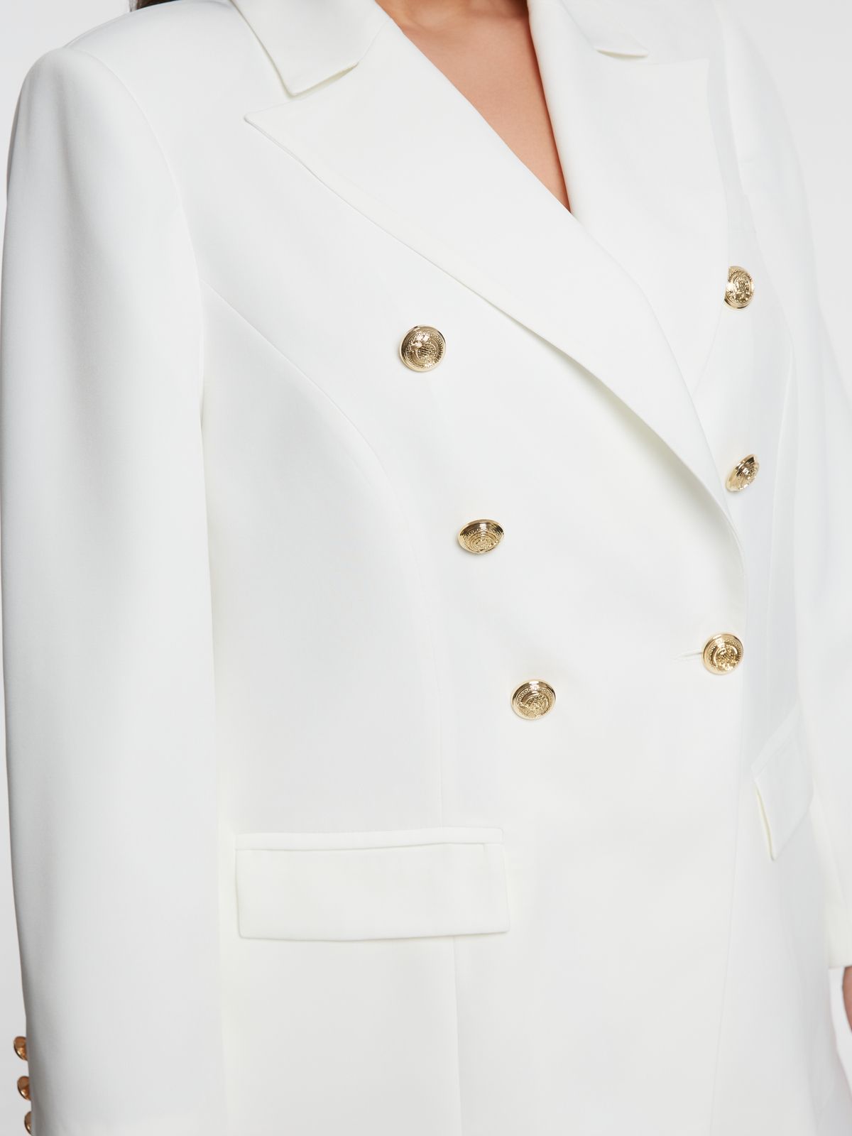 Double-breasted blazer with gold buttons