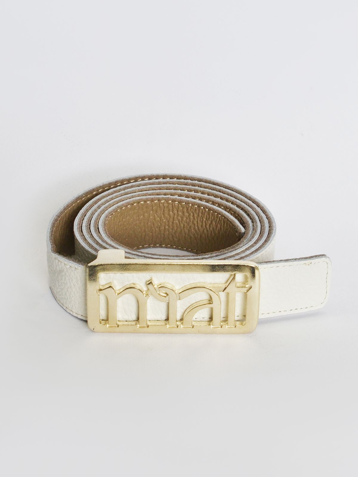 Double faced leather mat buckle belt