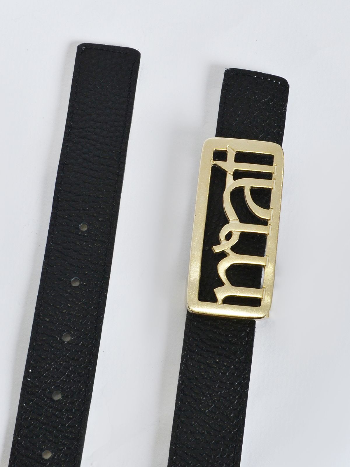 Double faced leather mat buckle belt