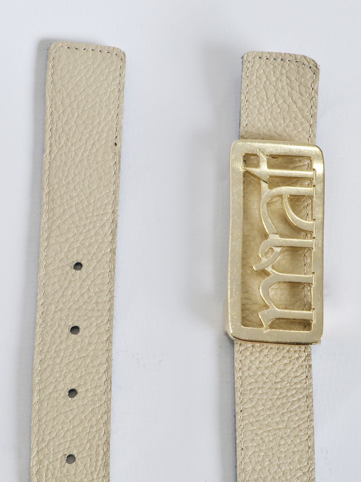 Double faced leather mat buckle belt