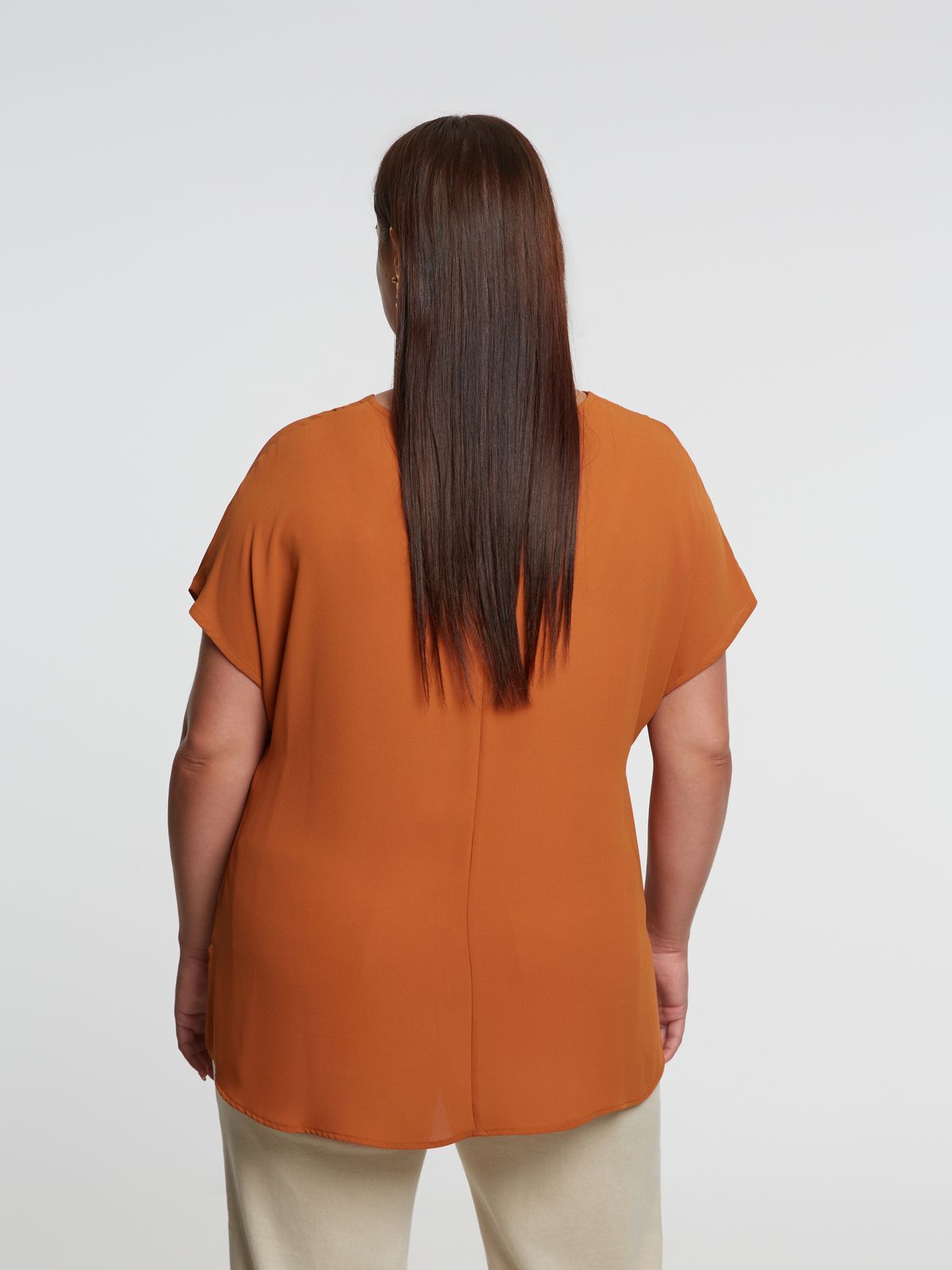 Draped V-neck top