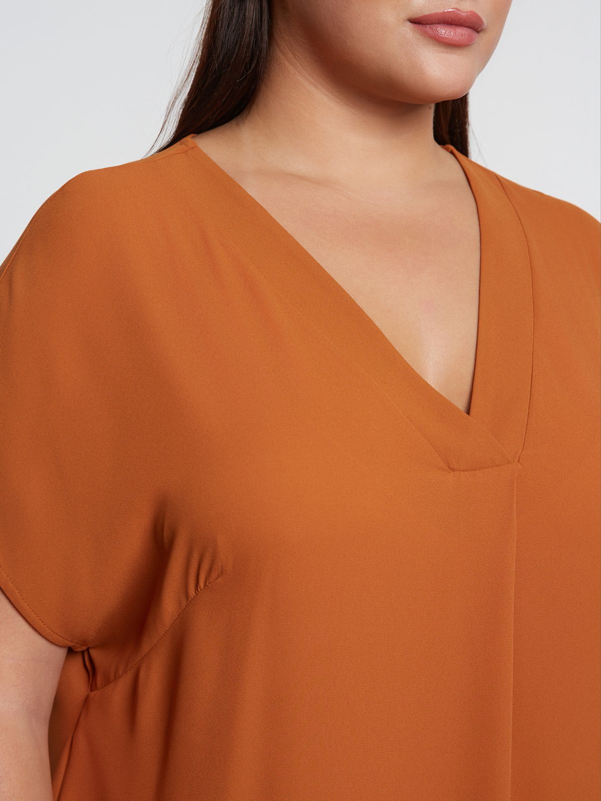 Draped V-neck top