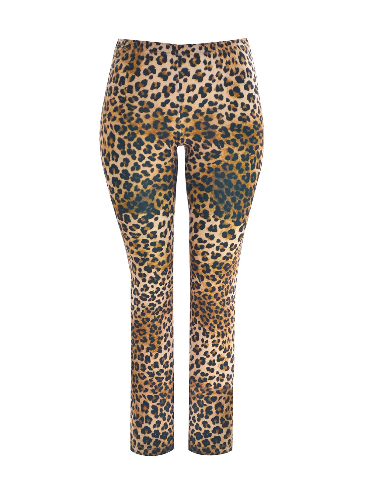 Elastic pants in leopard print