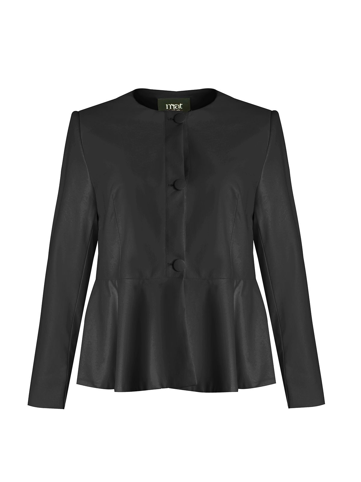 Faux-leather peplum jacket mat fashion