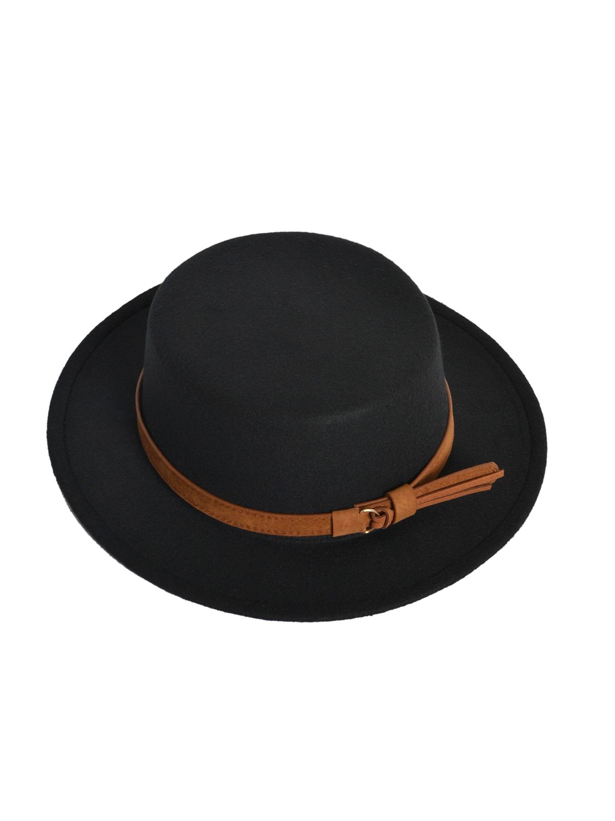Fedora hat with suede trim