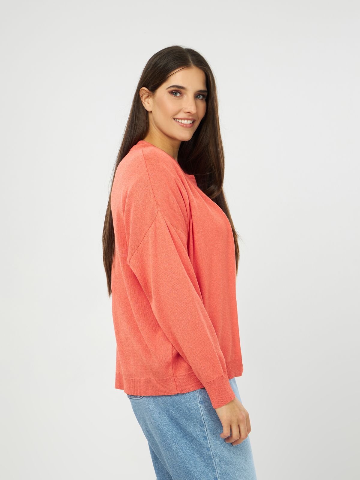 Fine-knit long sleeve cardigan