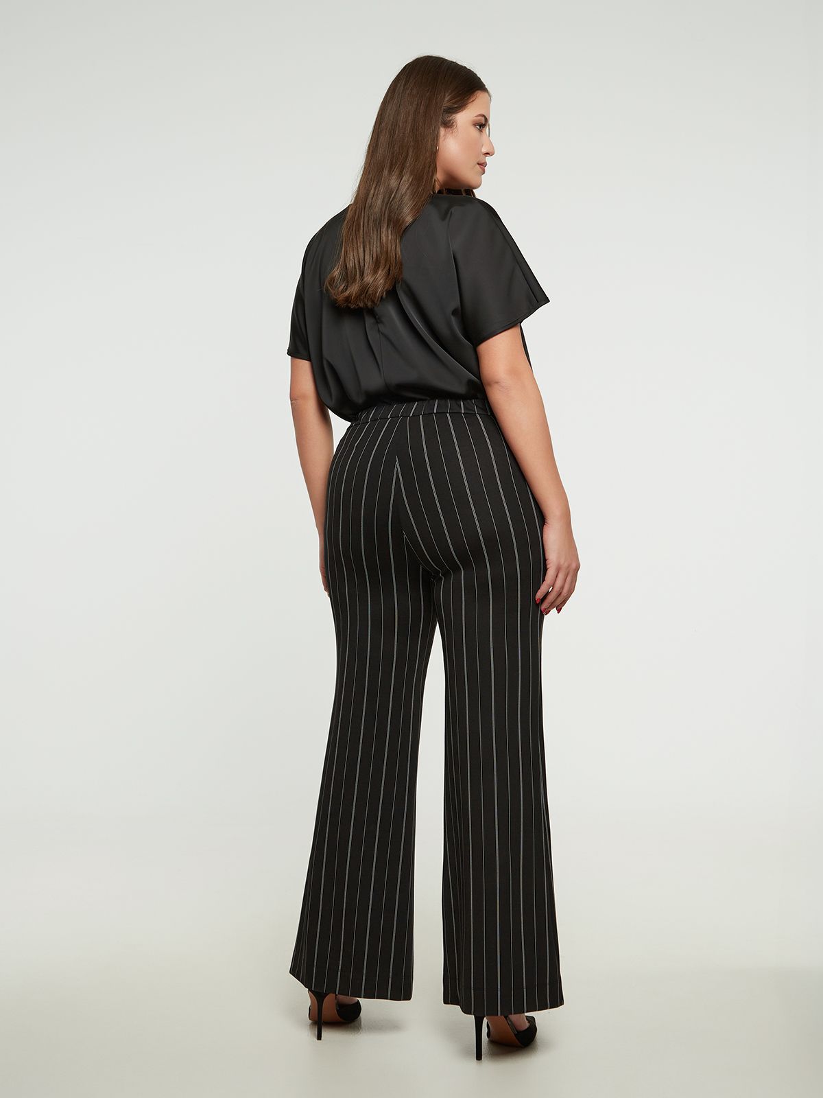 Flare pinstripe suit trousers