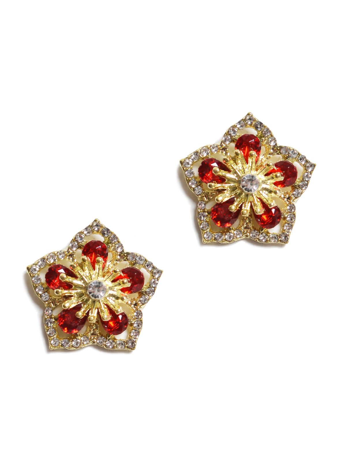 Floral crystal earrings