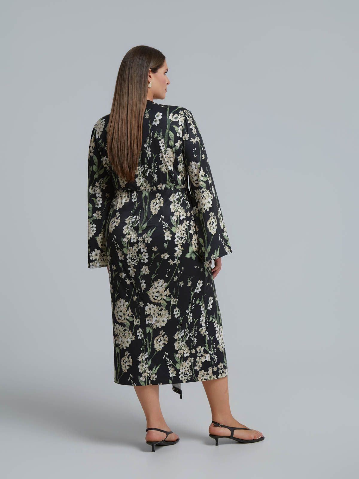 Floral jersey kimono dress